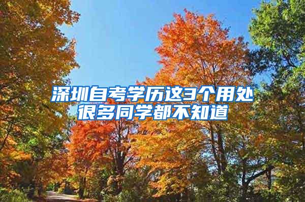 深圳自考学历这3个用处很多同学都不知道