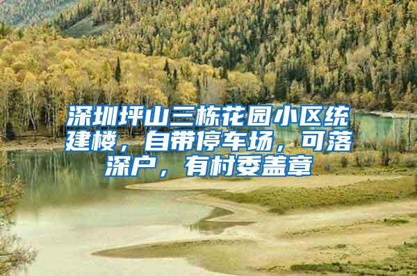 深圳坪山三栋花园小区统建楼，自带停车场，可落深户，有村委盖章