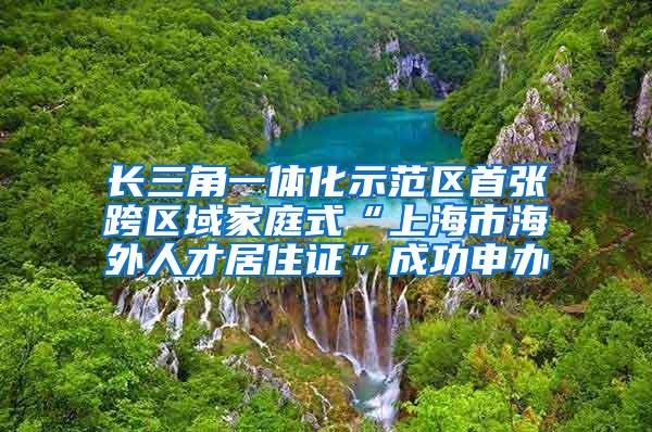 长三角一体化示范区首张跨区域家庭式“上海市海外人才居住证”成功申办