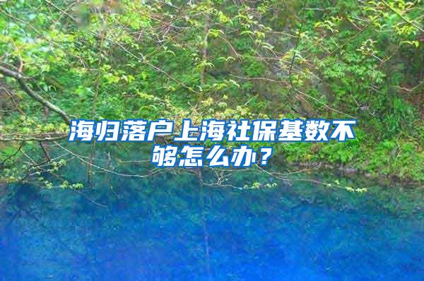 海归落户上海社保基数不够怎么办？