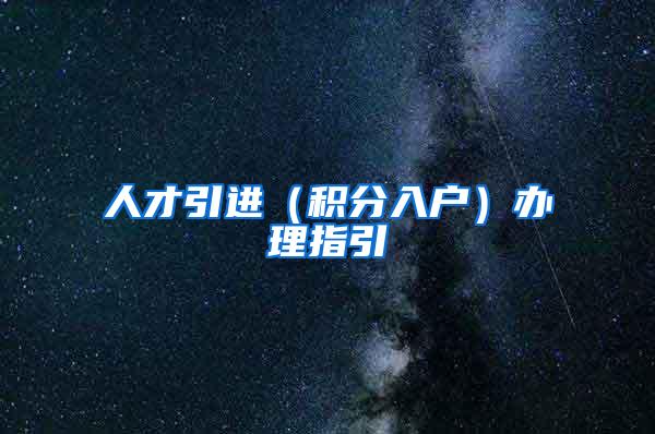 人才引进（积分入户）办理指引