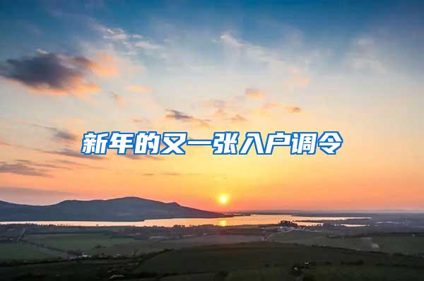 新年的又一张入户调令