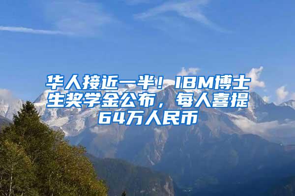 华人接近一半！IBM博士生奖学金公布，每人喜提64万人民币