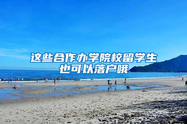 这些合作办学院校留学生也可以落户哦