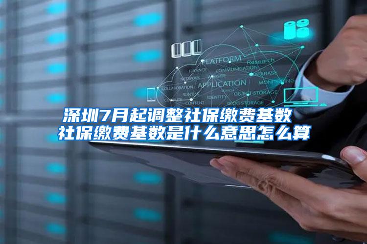 深圳7月起调整社保缴费基数 社保缴费基数是什么意思怎么算