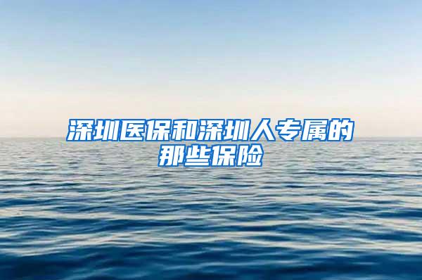深圳医保和深圳人专属的那些保险