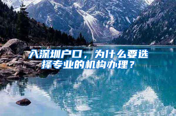 入深圳户口，为什么要选择专业的机构办理？