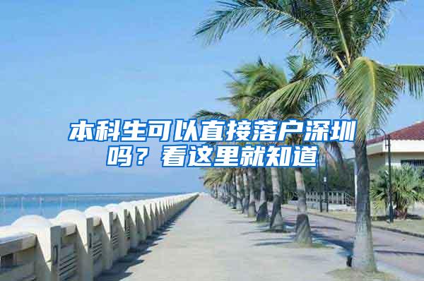 本科生可以直接落户深圳吗？看这里就知道