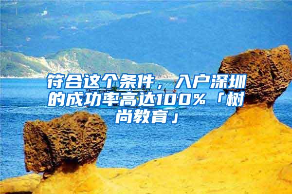 符合这个条件，入户深圳的成功率高达100%「树尚教育」