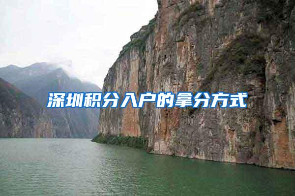 深圳积分入户的拿分方式
