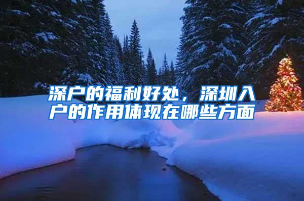 深户的福利好处，深圳入户的作用体现在哪些方面