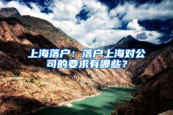 上海落户：落户上海对公司的要求有哪些？