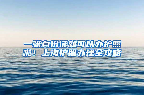 一张身份证就可以办护照啦！上海护照办理全攻略