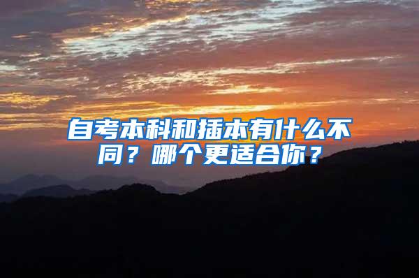 自考本科和插本有什么不同？哪个更适合你？