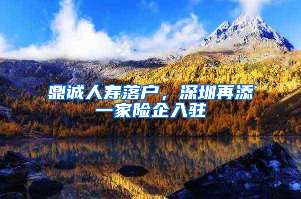 鼎诚人寿落户，深圳再添一家险企入驻