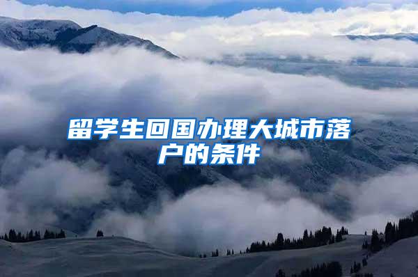 留学生回国办理大城市落户的条件