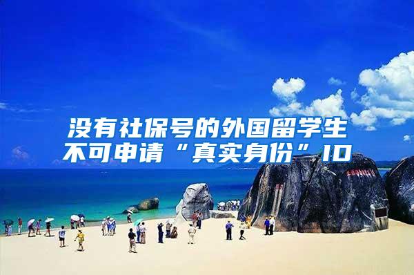 没有社保号的外国留学生不可申请“真实身份”ID