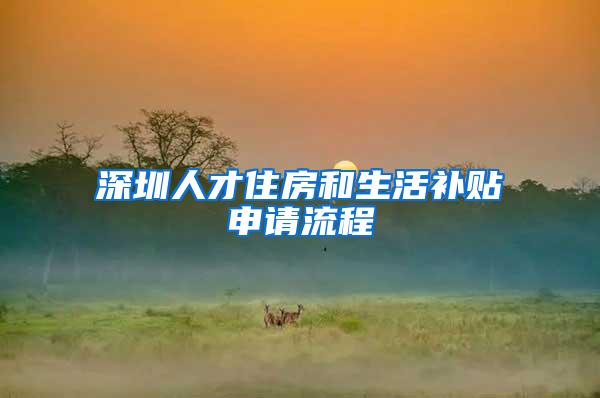 深圳人才住房和生活补贴申请流程