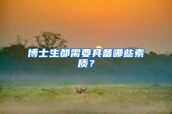 博士生都需要具备哪些素质？