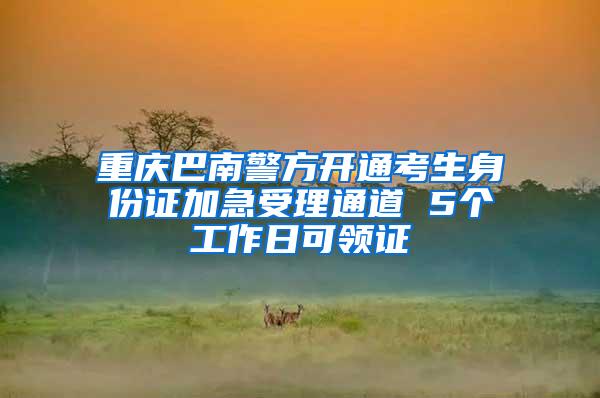 重庆巴南警方开通考生身份证加急受理通道 5个工作日可领证