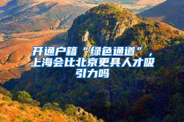 开通户籍“绿色通道”，上海会比北京更具人才吸引力吗
