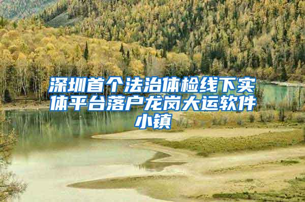 深圳首个法治体检线下实体平台落户龙岗大运软件小镇