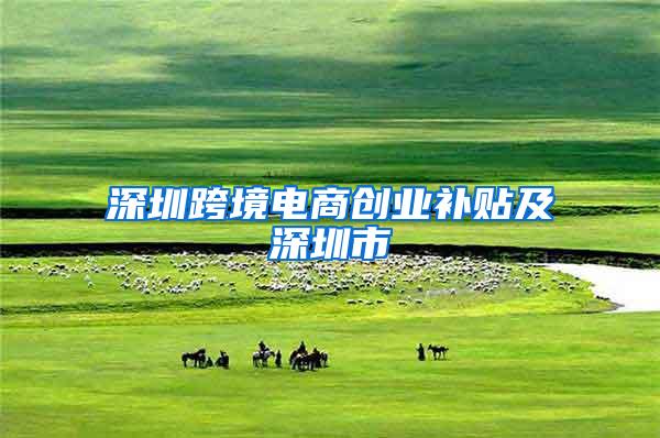 深圳跨境电商创业补贴及深圳市