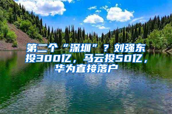 第二个“深圳”？刘强东投300亿，马云投50亿，华为直接落户