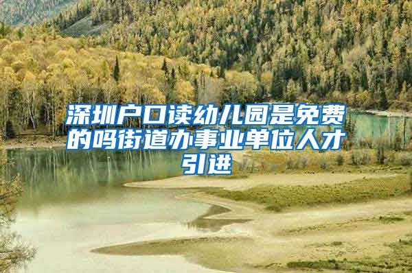 深圳户口读幼儿园是免费的吗街道办事业单位人才引进