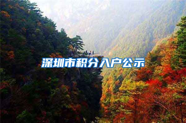 深圳市积分入户公示