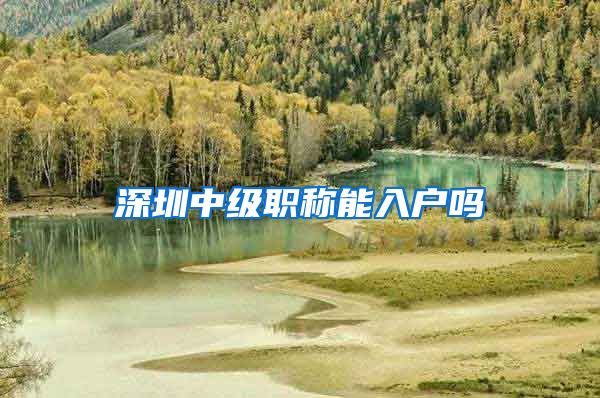 深圳中级职称能入户吗