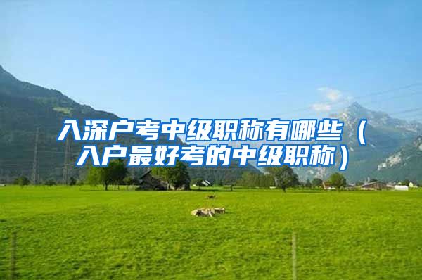 入深户考中级职称有哪些（入户最好考的中级职称）