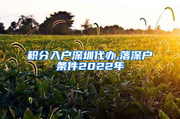积分入户深圳代办,落深户条件2022年