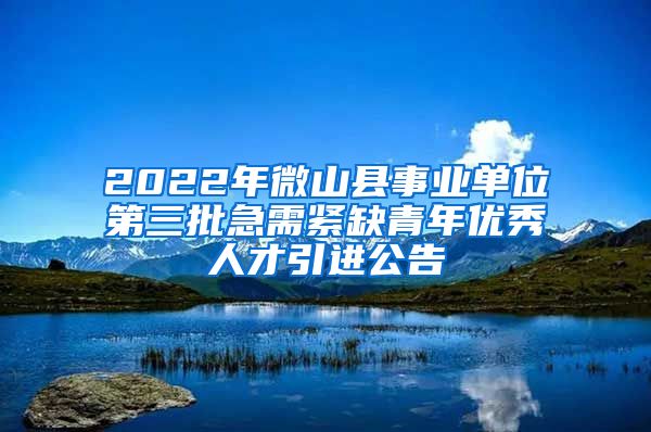 2022年微山县事业单位第三批急需紧缺青年优秀人才引进公告