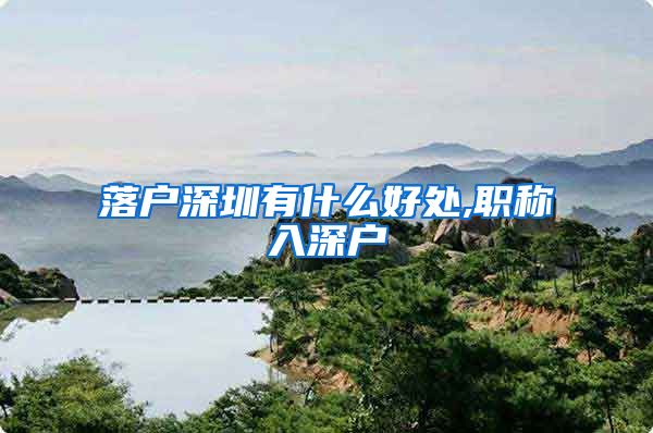 落户深圳有什么好处,职称入深户