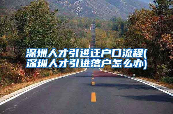 深圳人才引进迁户口流程(深圳人才引进落户怎么办)