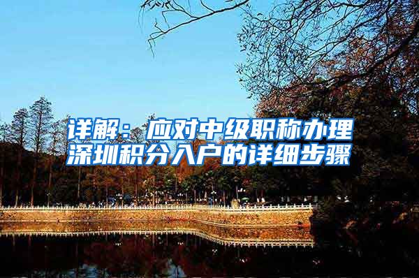 详解：应对中级职称办理深圳积分入户的详细步骤