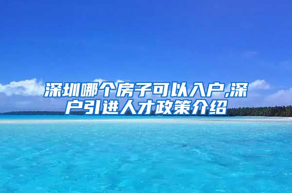 深圳哪个房子可以入户,深户引进人才政策介绍