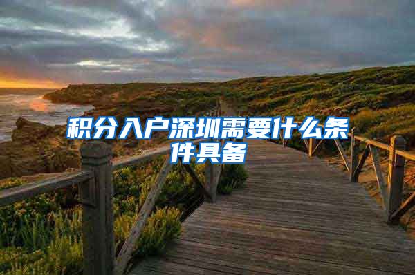 积分入户深圳需要什么条件具备