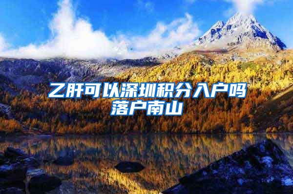 乙肝可以深圳积分入户吗落户南山