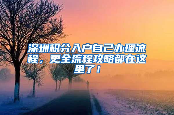 深圳积分入户自己办理流程，更全流程攻略都在这里了！
