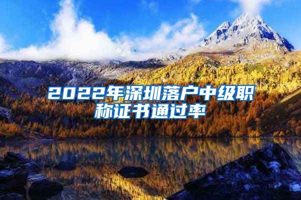 2022年深圳落户中级职称证书通过率