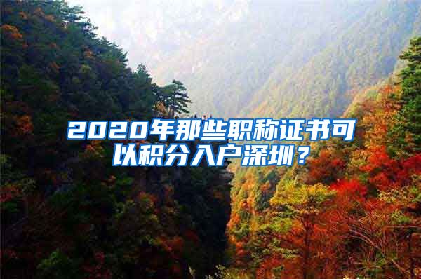 2020年那些职称证书可以积分入户深圳？