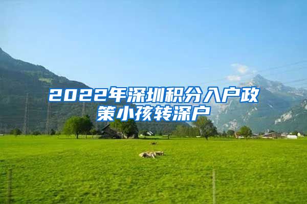 2022年深圳积分入户政策小孩转深户