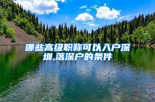 哪些高级职称可以入户深圳,落深户的条件