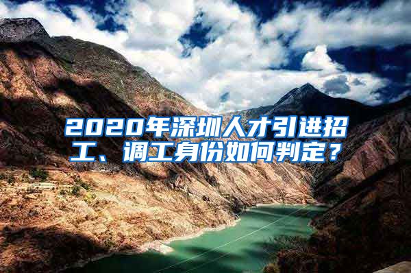 2020年深圳人才引进招工、调工身份如何判定？