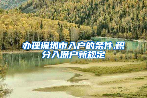 办理深圳市入户的条件,积分入深户新规定