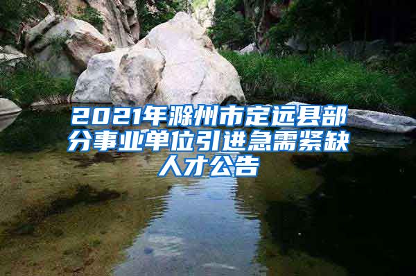 2021年滁州市定远县部分事业单位引进急需紧缺人才公告