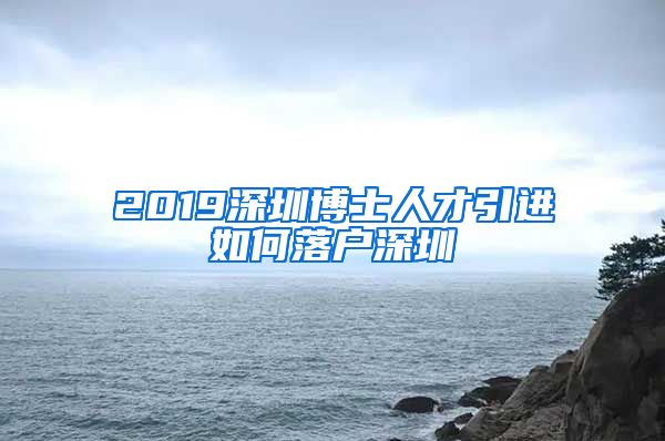 2019深圳博士人才引进如何落户深圳