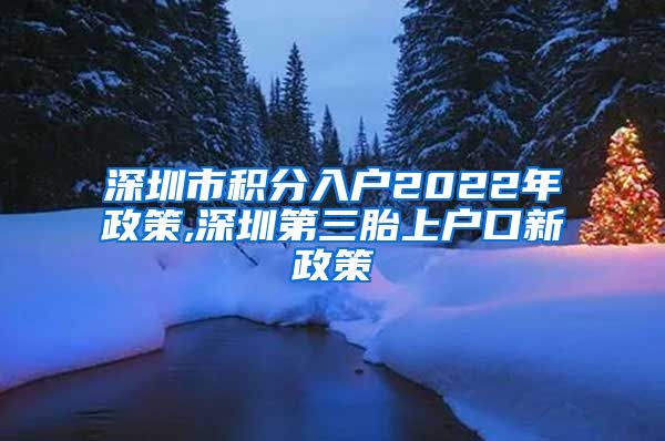深圳市积分入户2022年政策,深圳第三胎上户口新政策